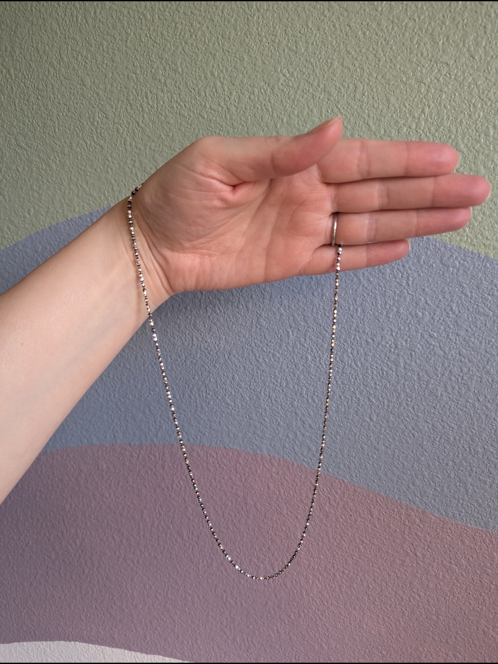 24 Inch Sterling Silver Beaded Necklace - Frieda Rothman